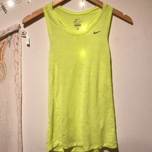 Neon yellow running tank top